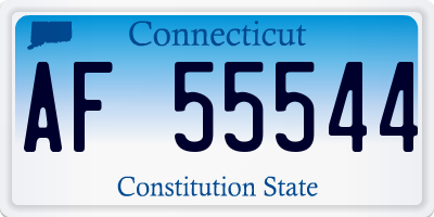 CT license plate AF55544