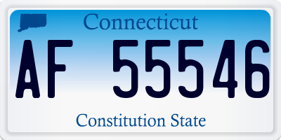 CT license plate AF55546