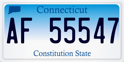 CT license plate AF55547
