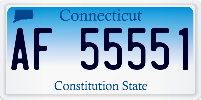 CT license plate AF55551