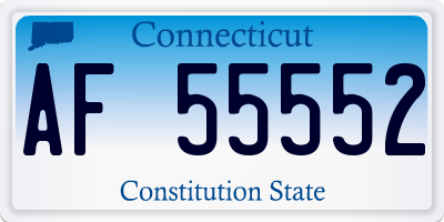 CT license plate AF55552