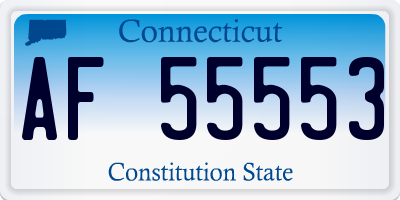 CT license plate AF55553