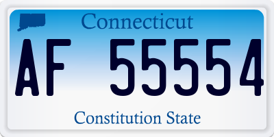 CT license plate AF55554