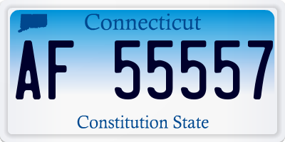 CT license plate AF55557