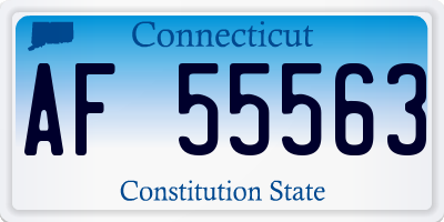 CT license plate AF55563