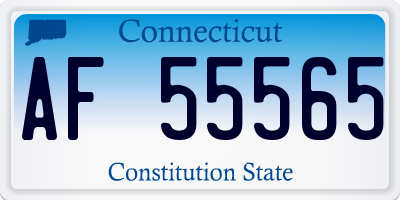 CT license plate AF55565