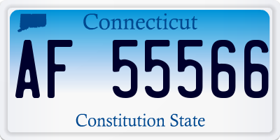 CT license plate AF55566