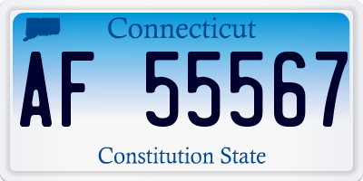 CT license plate AF55567