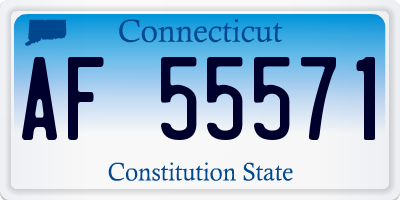 CT license plate AF55571