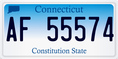 CT license plate AF55574