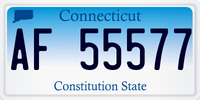 CT license plate AF55577