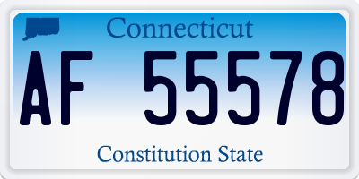 CT license plate AF55578