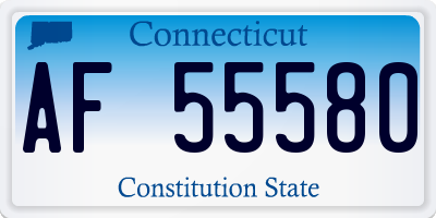 CT license plate AF55580