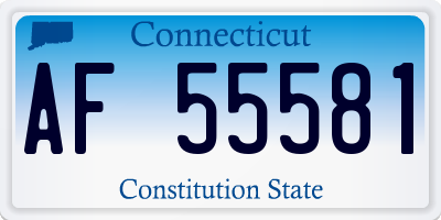 CT license plate AF55581