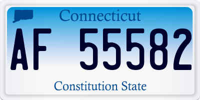 CT license plate AF55582