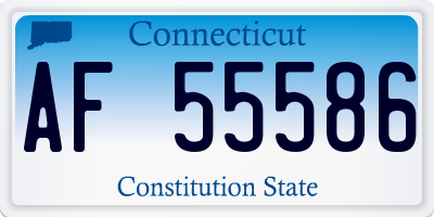 CT license plate AF55586