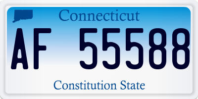CT license plate AF55588