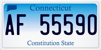 CT license plate AF55590