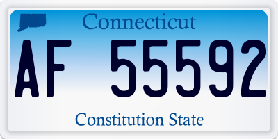 CT license plate AF55592