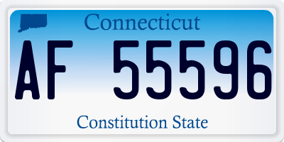 CT license plate AF55596