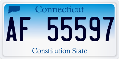 CT license plate AF55597