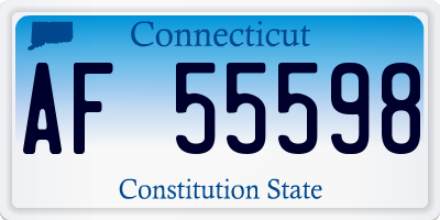 CT license plate AF55598