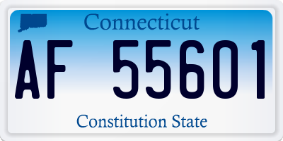 CT license plate AF55601