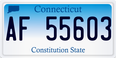 CT license plate AF55603