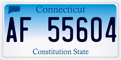 CT license plate AF55604