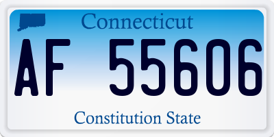 CT license plate AF55606