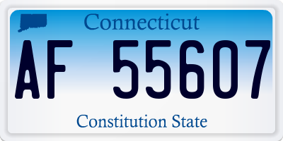CT license plate AF55607