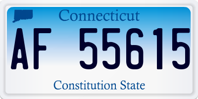 CT license plate AF55615