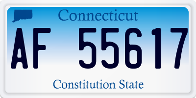 CT license plate AF55617