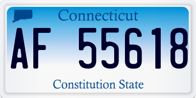 CT license plate AF55618