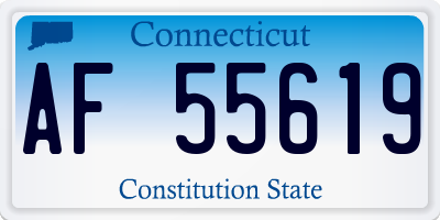 CT license plate AF55619