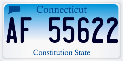 CT license plate AF55622