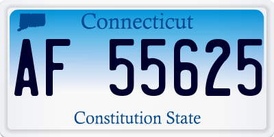 CT license plate AF55625