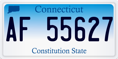 CT license plate AF55627