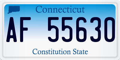 CT license plate AF55630