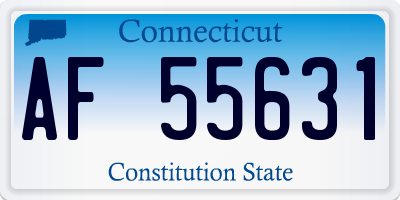 CT license plate AF55631