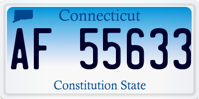 CT license plate AF55633