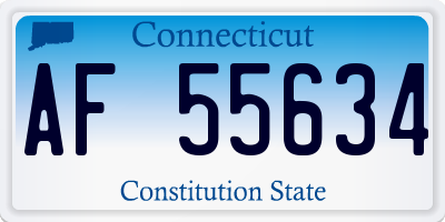 CT license plate AF55634