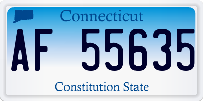 CT license plate AF55635