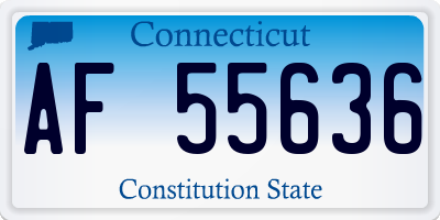 CT license plate AF55636