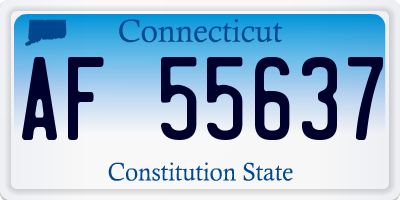 CT license plate AF55637