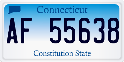 CT license plate AF55638