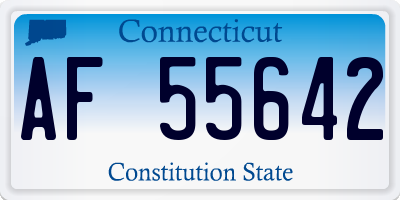 CT license plate AF55642