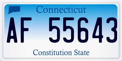 CT license plate AF55643