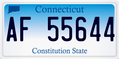 CT license plate AF55644