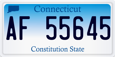 CT license plate AF55645